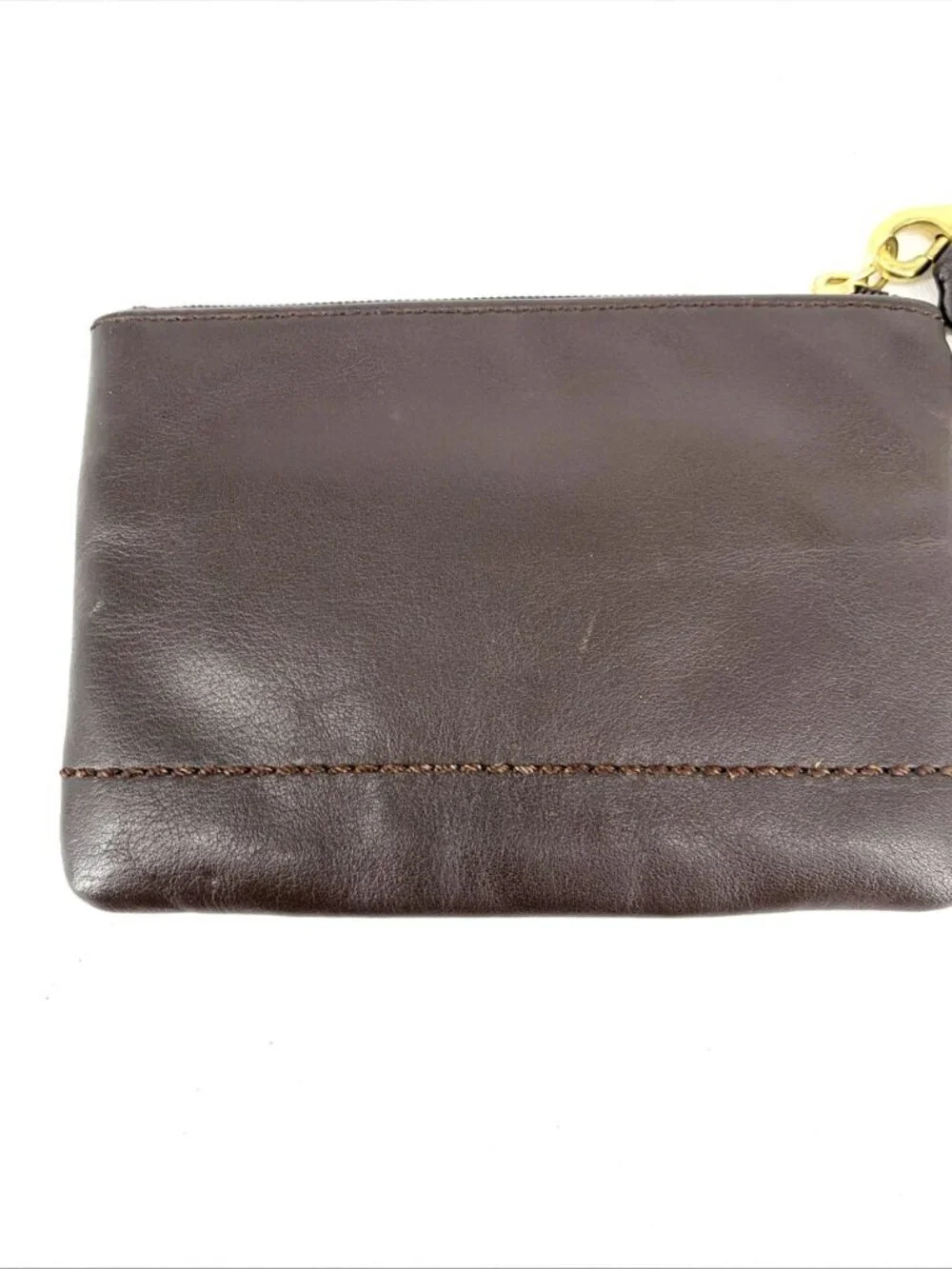 Coach Campbell Leather Wristlet Brown